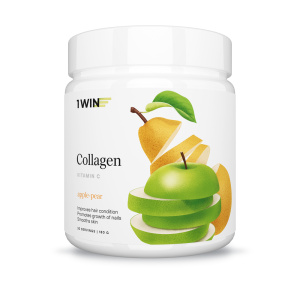 1WIN / Коллаген + Витамин С, Collagen + Vitamine C, Вкус: Яблоко-Груша, курс на 1 месяц