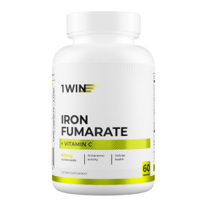 1WIN / Железо Фумарат + витамин С, 60 капсул