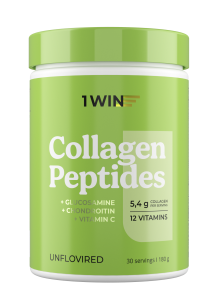 1WIN / Коллаген, Collagen, + Chondroitin + Glucozamine / Хондроитин + Глюкозамин , Нейтральный вкус, 180гр.