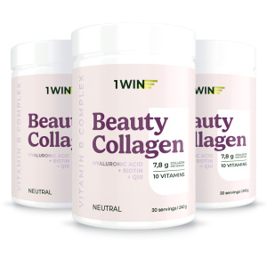 1WIN / Набор из 3-х Beauty Collagen / Вкус: Нейтральный, банка 240г.