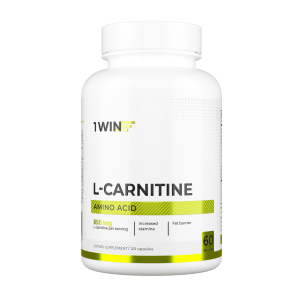 1WIN / L-карнитин / L-carnitine / Похудение /Сушка/ Жиросжигатель, 120 капсул