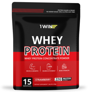 Протеин Whey Protein / Белковый коктейль для похудения, вкус Клубника 450гр.