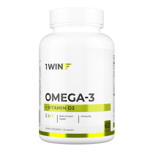 1WIN / Омега - 3 + Витамин D3 600МЕ 300%, 60 капсул
