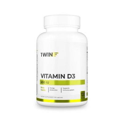 1WIN / Vitamin D3, Витамин D3 600 ME, 120 капсул