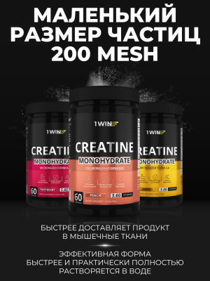1WIN / Креатин моногидрат   Вкус Персик  60 порций, 400г