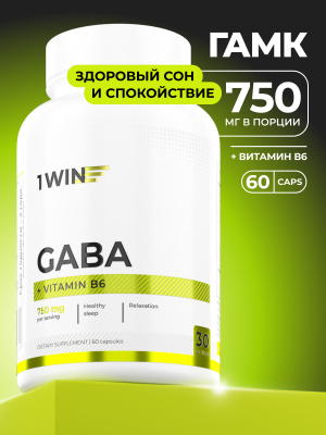 1WIN / GABA+В6, 60 капсул
