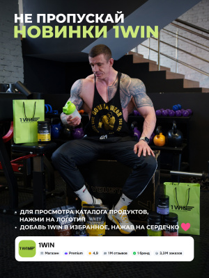 1WIN / Протеин Whey Protein  Вкус Фисташка 450г, 15 порций