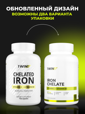 1WIN / Железо хелат, 120 капсул